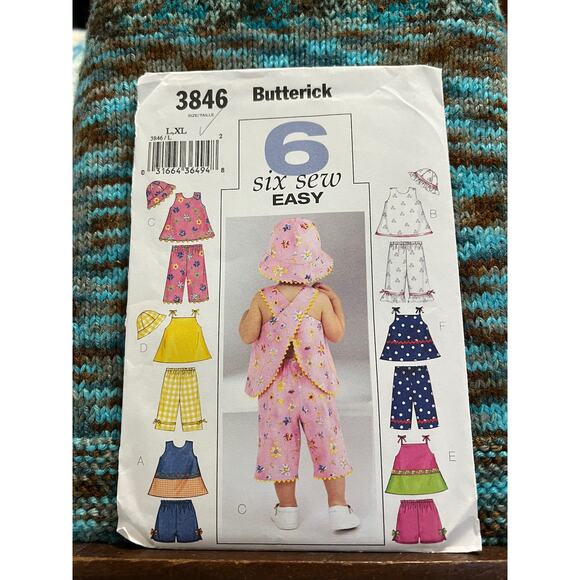 Butterick 3846 pattern toddlers top shorts pants hat sz L XL - Picture 1 of 7